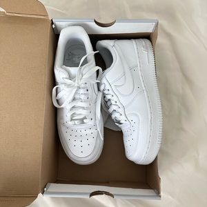 All white Nike Air Force 1’s  🤍